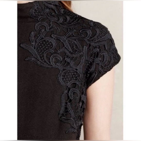 Anthropologie Plenty By Tracy Reese Black Sleeveless Mini Dress with Lace Detail - Picture 4 of 16